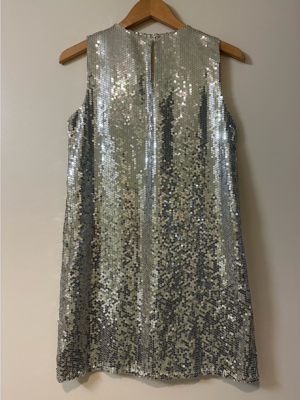 Anthropologie Varun Bahl Sequin Shift Dress in Silver. Size S - Picture 7 of 16